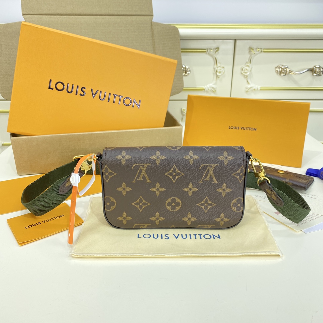 Louis Vuitton FELICIE STRAP POCHETTE Handbag Monogram M80091 Khaki Green